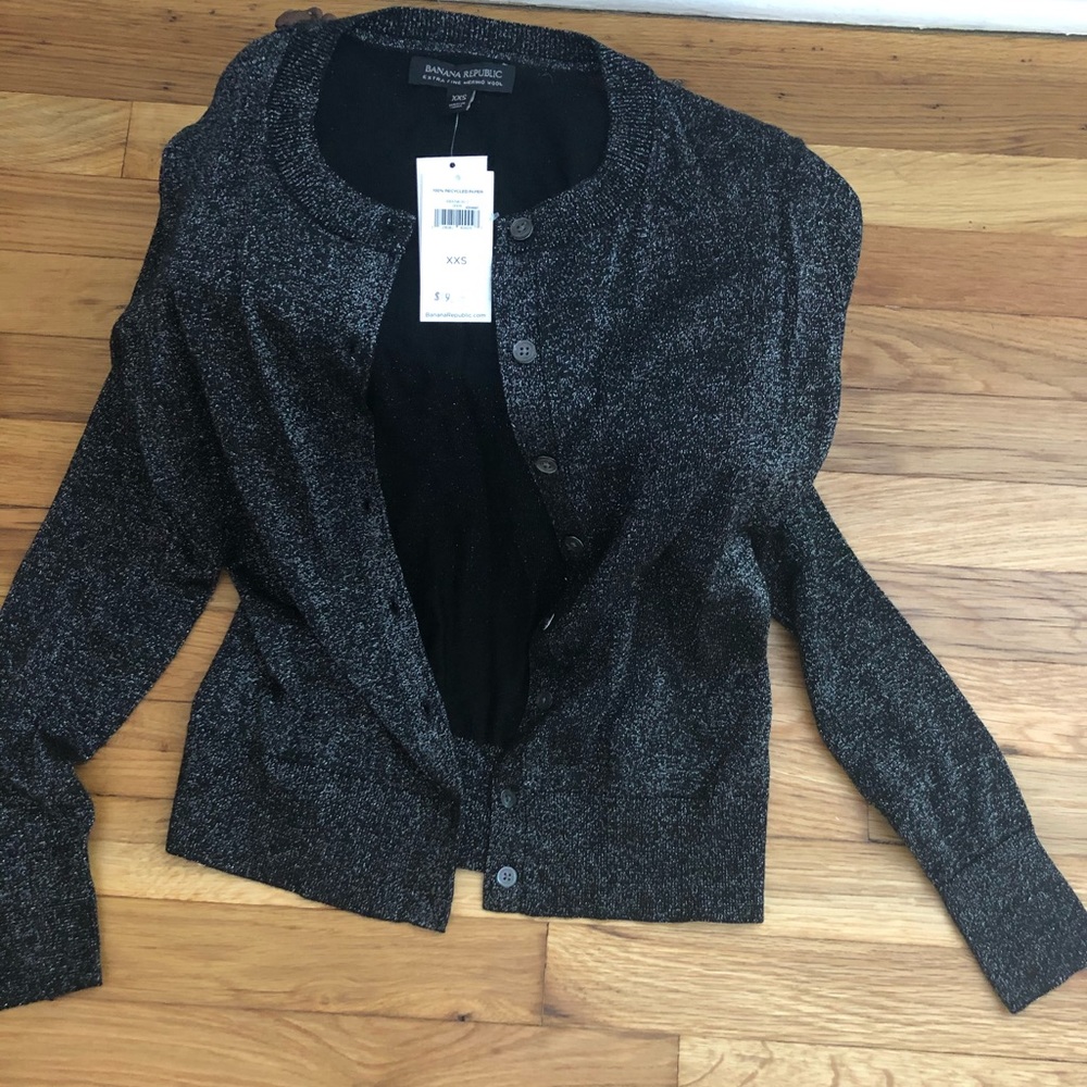Black sparkly banana republic cardigan size xxs
